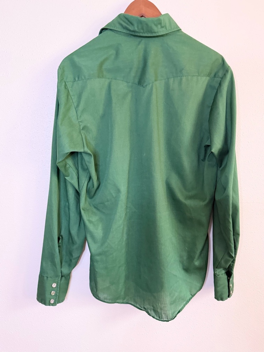 Vintage Bronco Western Shirt Green Embroidered Roses Snap Button M - Picture 5 of 8